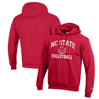 NC State Wolfpack Champion Volleyball Icon Powerblend Pullover Hoodie - Red