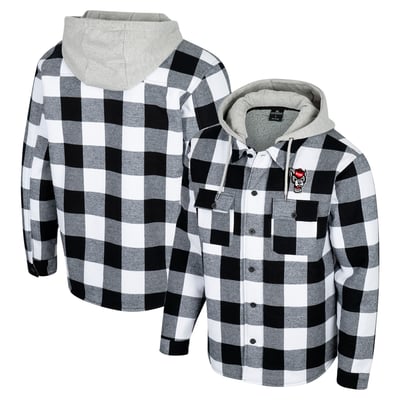 NC State Wolfpack Colosseum Buffalo Plaid Full-Zip Jacket - Black/White