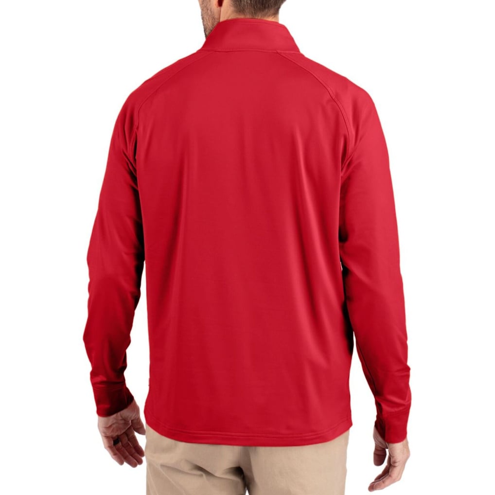  NC State Wolfpack Cutter & Buck Soft Knit Stretch Raglan Quarter-Zip Pullover - Red