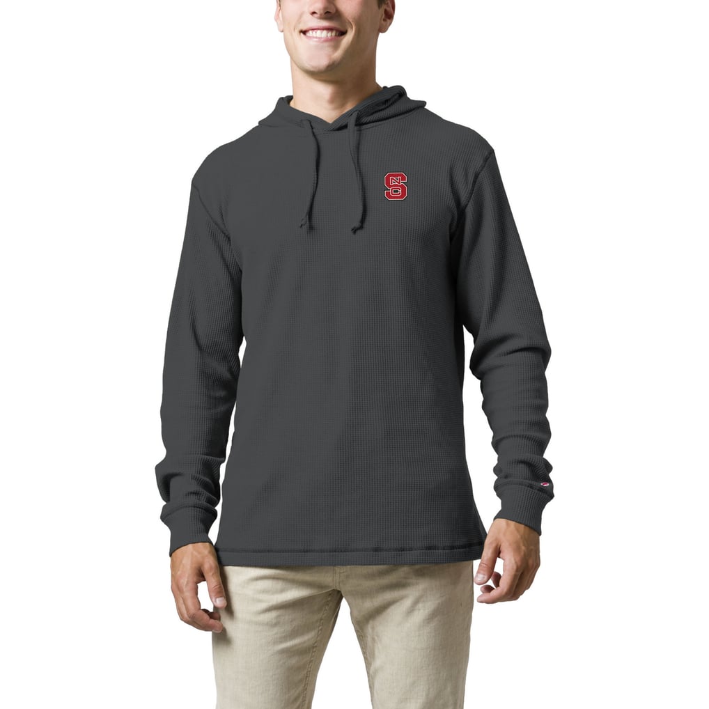  NC State Wolfpack League Collegiate Wear  Waffle Knit Pullover Hoodie - Charcoal