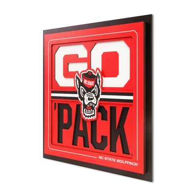 NC State Wolfpack 12" x 12" Slogan Series 3D Wall Art