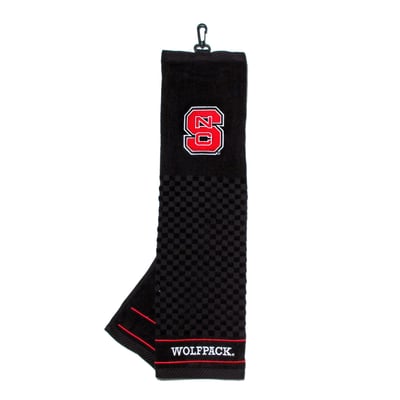 NC State Wolfpack 16" X 22" Tri-Fold Embroidered Scrubber Golf Towel