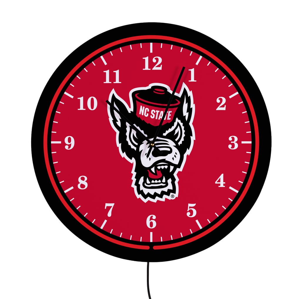 NC State Wolfpack 18" Lighted Round LED Wall Clock