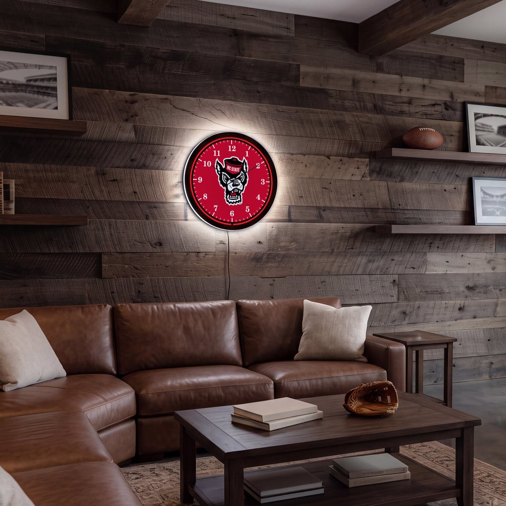 NC State Wolfpack 18" Lighted Round LED Wall Clock