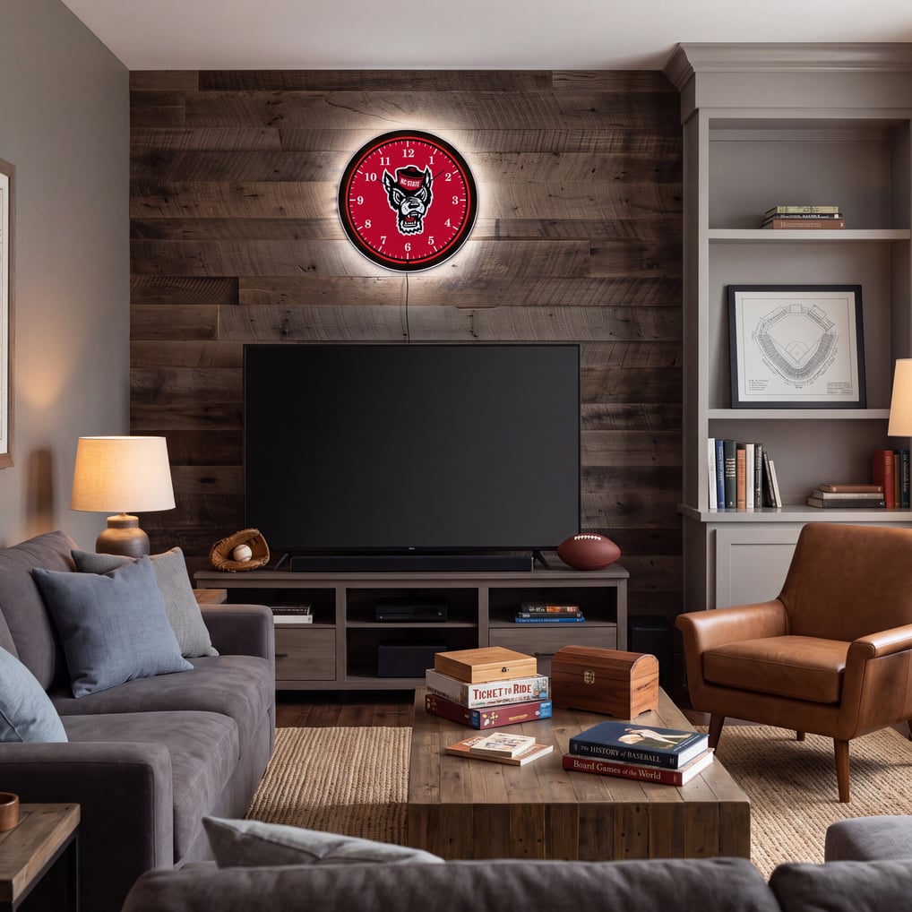 NC State Wolfpack 18" Lighted Round LED Wall Clock