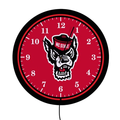 NC State Wolfpack 18" Lighted Round LED Wall Clock