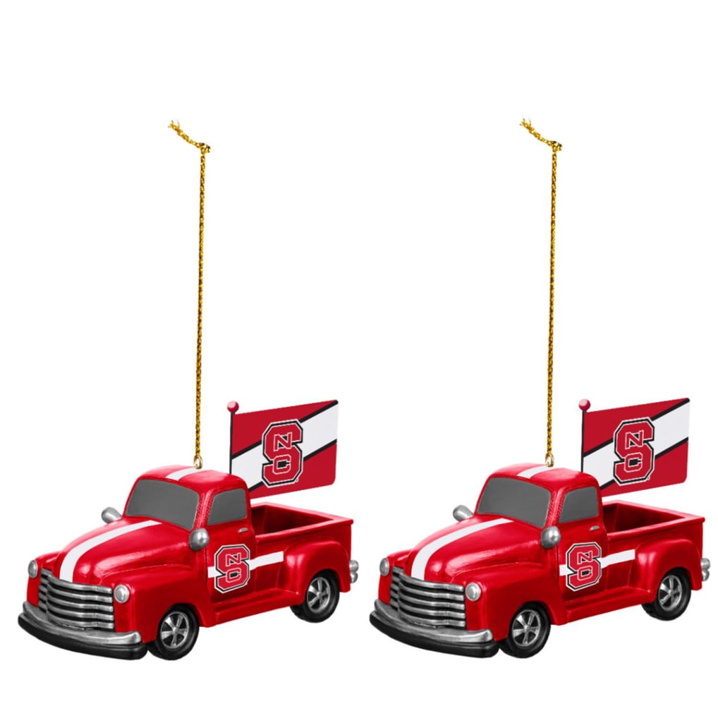 NC State Wolfpack 3" Rally Truck Two-Piece Ornament Set