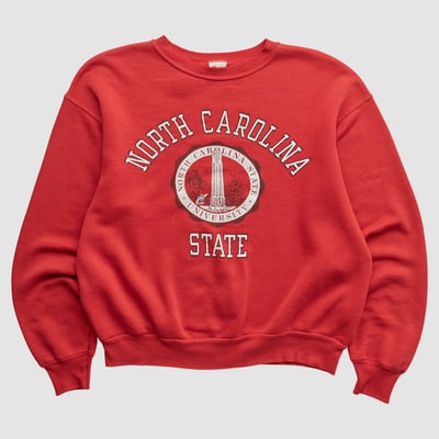 NC State Wolfpack Signal 90s Pullover Sweatshirt - Red - S by Fanatics Real Vintage