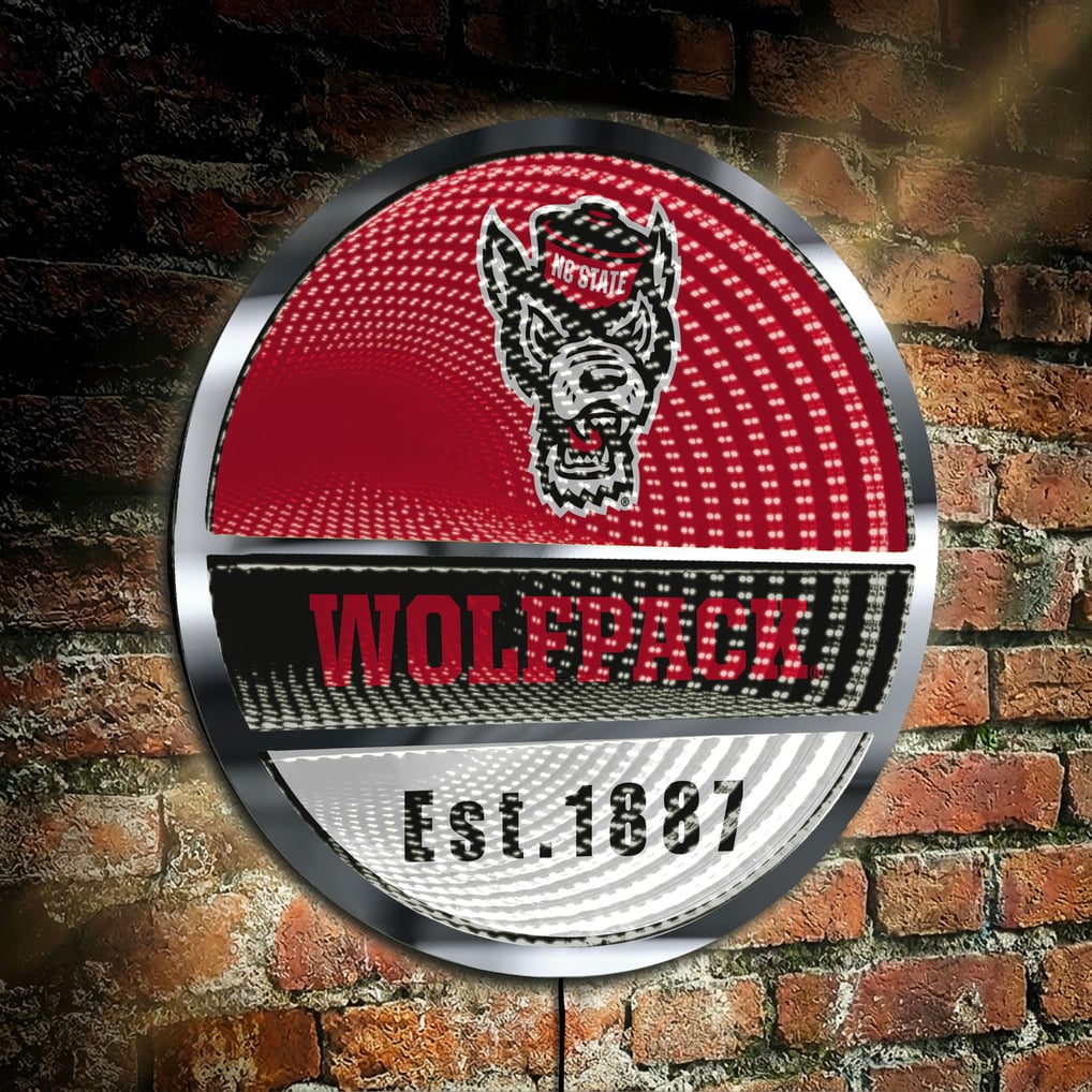 NC State Wolfpack Three-Cell Circular Infinity Light