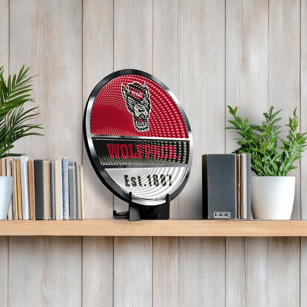 NC State Wolfpack Three-Cell Circular Infinity Light