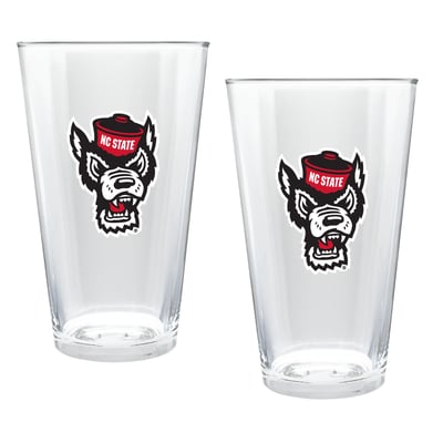 NC State Wolfpack Two-Piece 16oz. Double Play Pint Glass Set