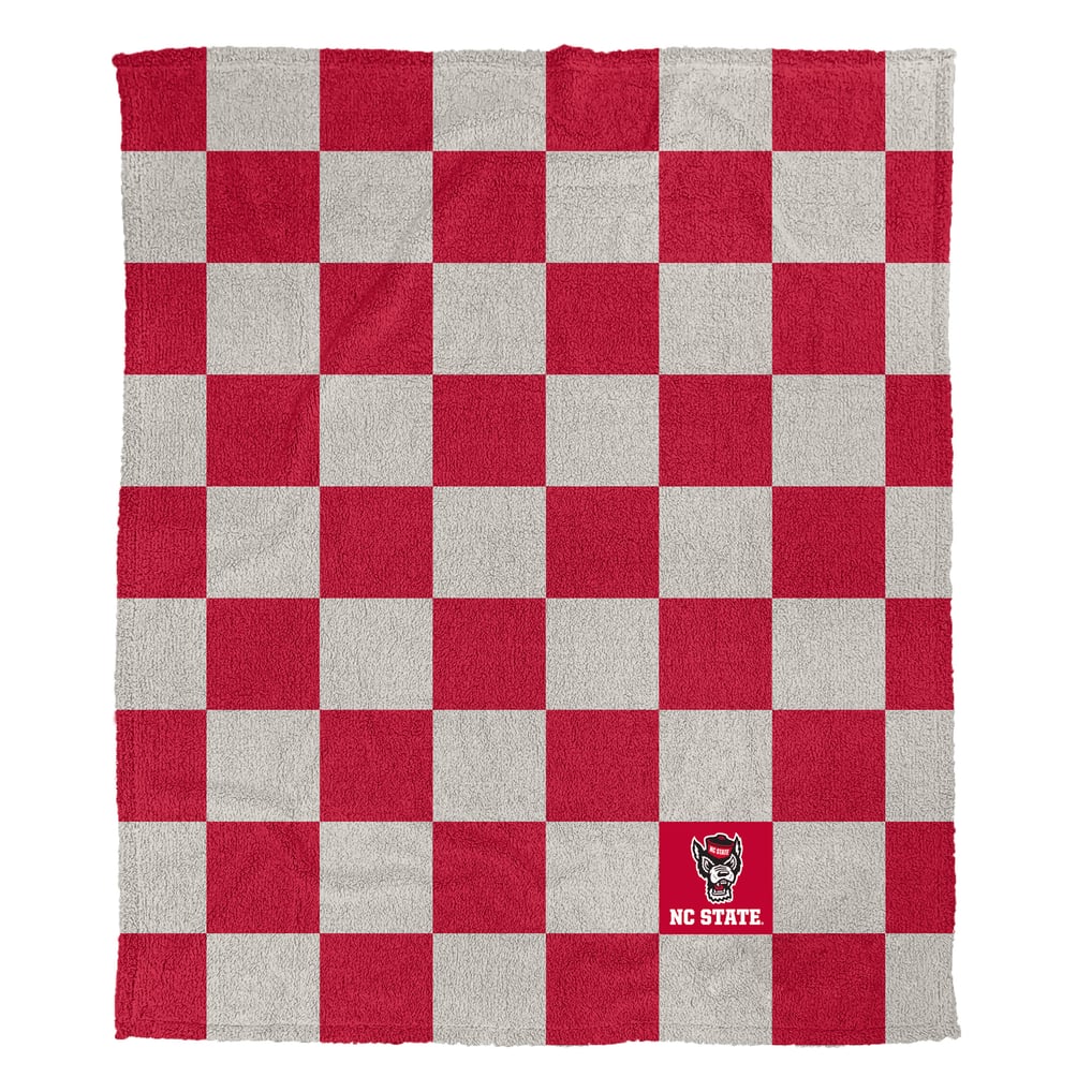 NC State Wolfpack Pegasus Checkered Logo Patch 60" x 80" Cozy Knit Blanket