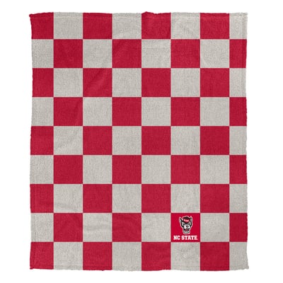 NC State Wolfpack Pegasus Checkered Logo Patch 60" x 80" Cozy Knit Blanket
