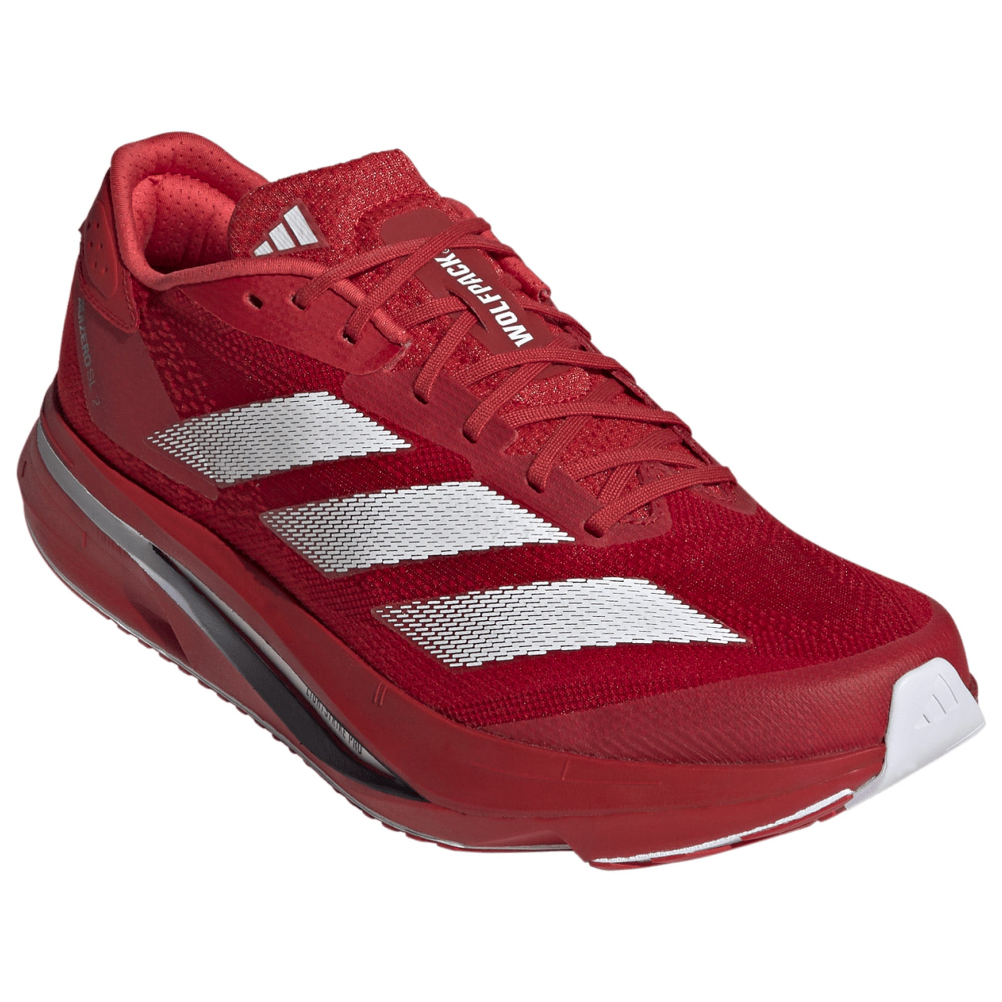 MSRP $160 Adidas Adizero Evo SL NC State NCAA Wolfpack Running Shoes Size 10.5 Adidas North Carolina Wolfpack Adizero Evo SL Cloud White  main image 2