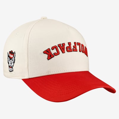 NC State Wolfpack No Rivals Unisex Upside Down Classic Colors Adjustable Hat - Natural/Red