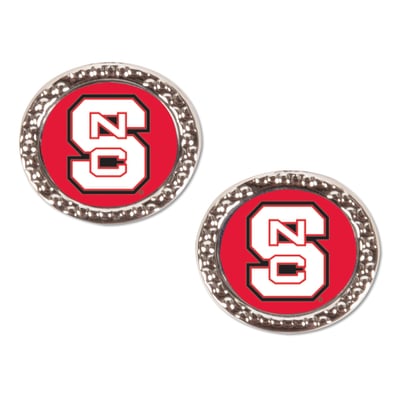 NC State Wolfpack WinCraft Round Team Post Earring