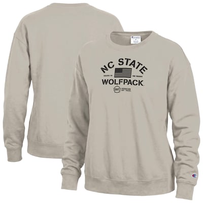 NC State Wolfpack Champion Women's Operation Hat Trick Powerblend Sweatshirt - Tan