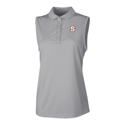  NC State Wolfpack Columbia Women's Ace Flair Sleeveless Tank Polo - Gray