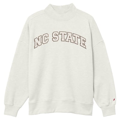 NC State Wolfpack League Collegiate Wear Women's Diana Mock Neck Sweatshirt - Oatmeal