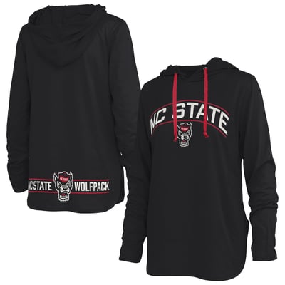 NC State Wolfpack Pressbox Women's Allie Long Sleeve Hooded T-Shirt - Black
