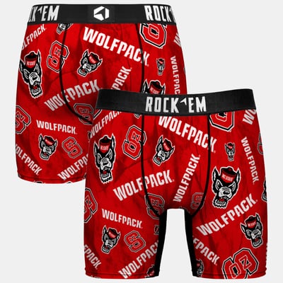  NC State Wolfpack Rock Em Youth All Over Logo Boxer Briefs - Scarlet