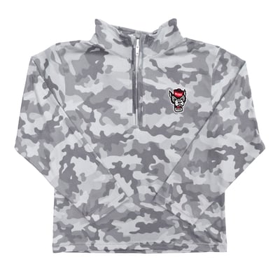  NC State Wolfpack Vive La Fete Youth Camo Quarter-Zip Sweatshirt - Gray