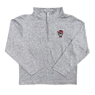  NC State Wolfpack Vive La Fete Youth Team Logo Quarter-Zip Sweatshirt - Heather Gray