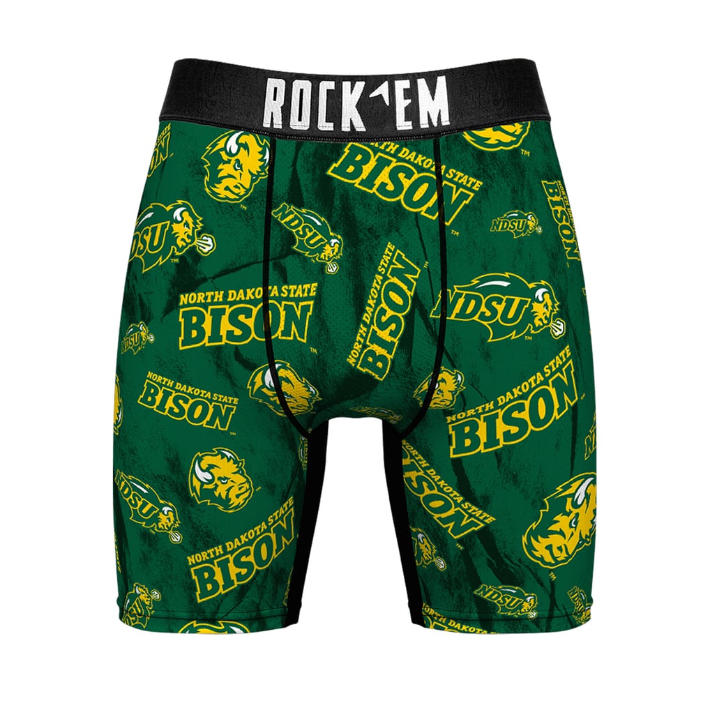 NDSU Bison Rock Em Socks All Over Logo Boxer Briefs - Green