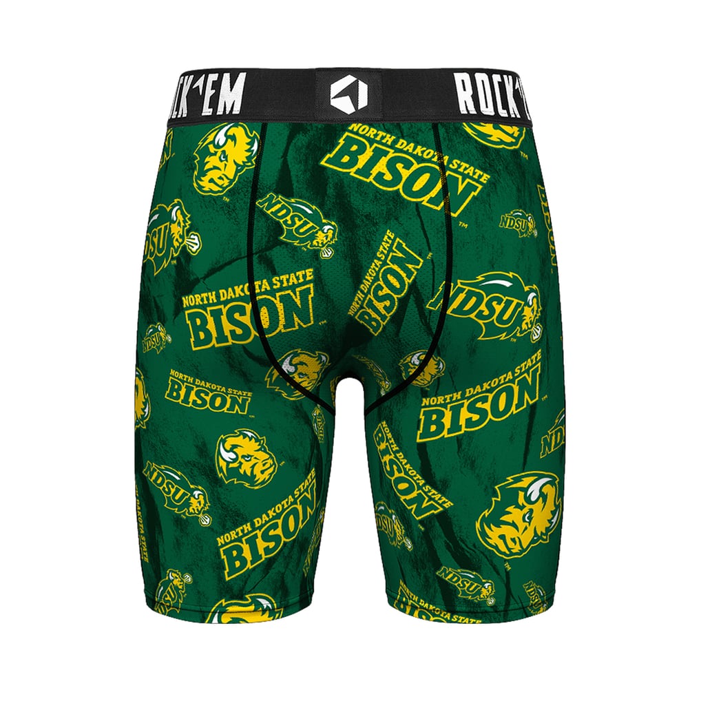 NDSU Bison Rock Em Socks All Over Logo Boxer Briefs - Green