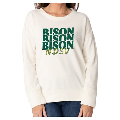 NDSU Bison Flying Colors Apparel Women's Marly Side Split Sweatshirt - Cream
