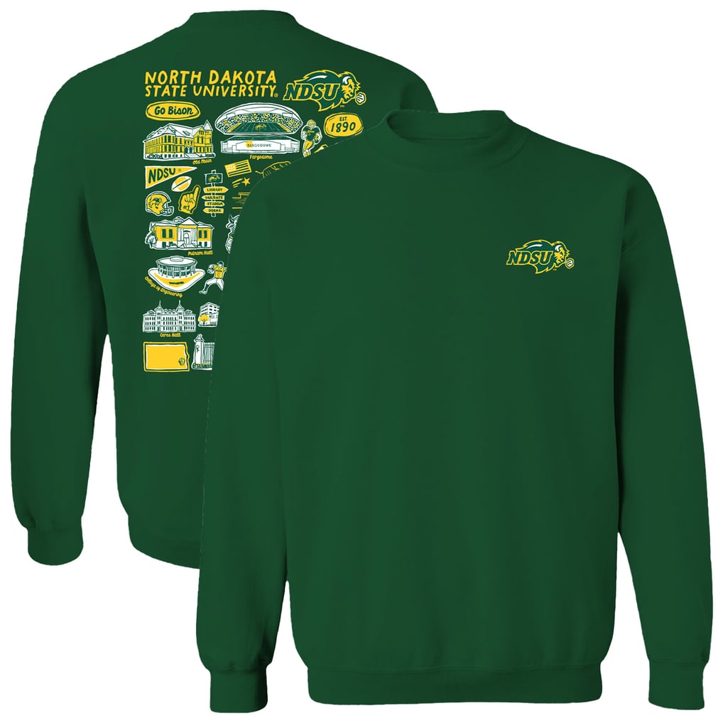  NDSU Bison Vive La Fete Women's Impressions Artwork Pullover Sweatshirt - Green