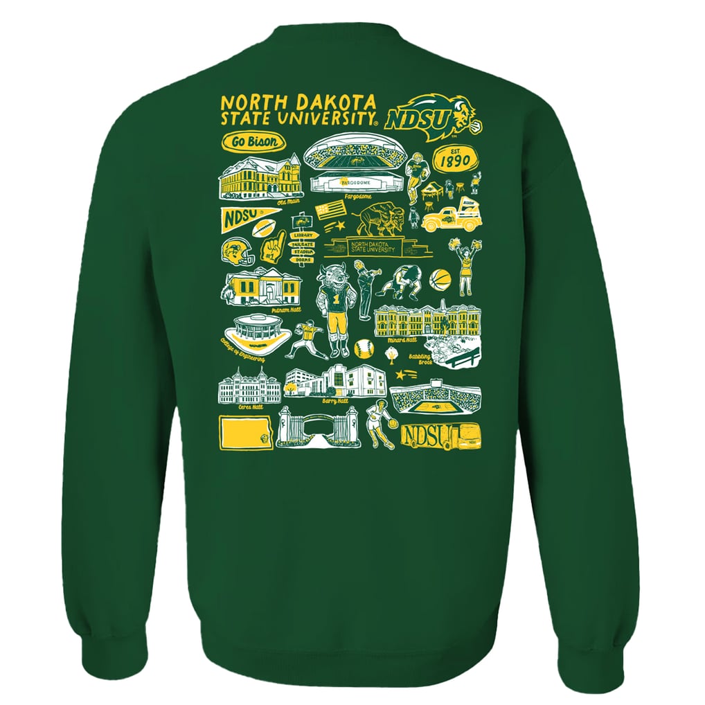  NDSU Bison Vive La Fete Women's Impressions Artwork Pullover Sweatshirt - Green
