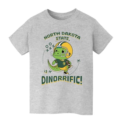 NDSU Bison Vive La Fete Youth Dinorrific T-Shirt - Gray