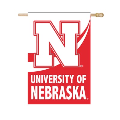  Nebraska Huskers 29" x 43" Color Wave Double-Sided Burlap House Flag