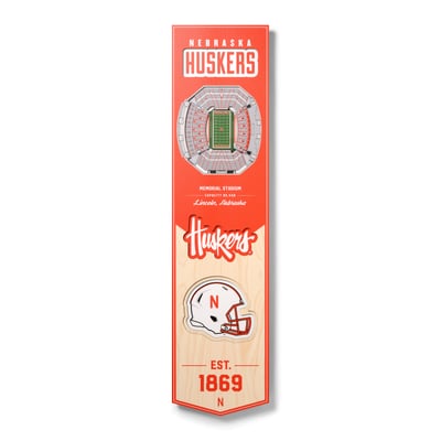 Nebraska Huskers Fanpoint 8'' x 32'' 3D StadiumView Banner