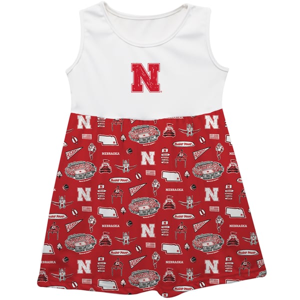 nebraska jersey dress Huskers Vive La Fete Girls Infant Impressions Artwork Tank Top Gameday couture