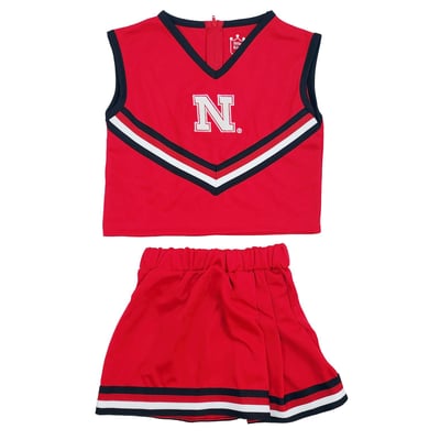 Nebraska Huskers Little King Girls Toddler Two-Piece Cheer Top & Skirt Set - Scarlet