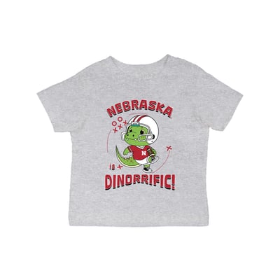 Nebraska Huskers Vive La Fete Infant Dinorrific T-Shirt - Gray