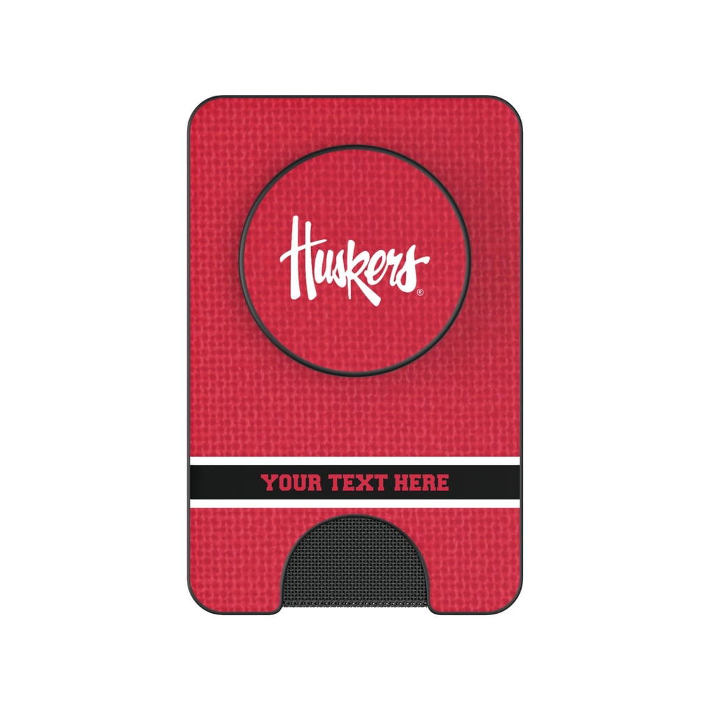 Nebraska Huskers Keyscaper Personalized Endzone Solid PopSockets Magnetic Wallet