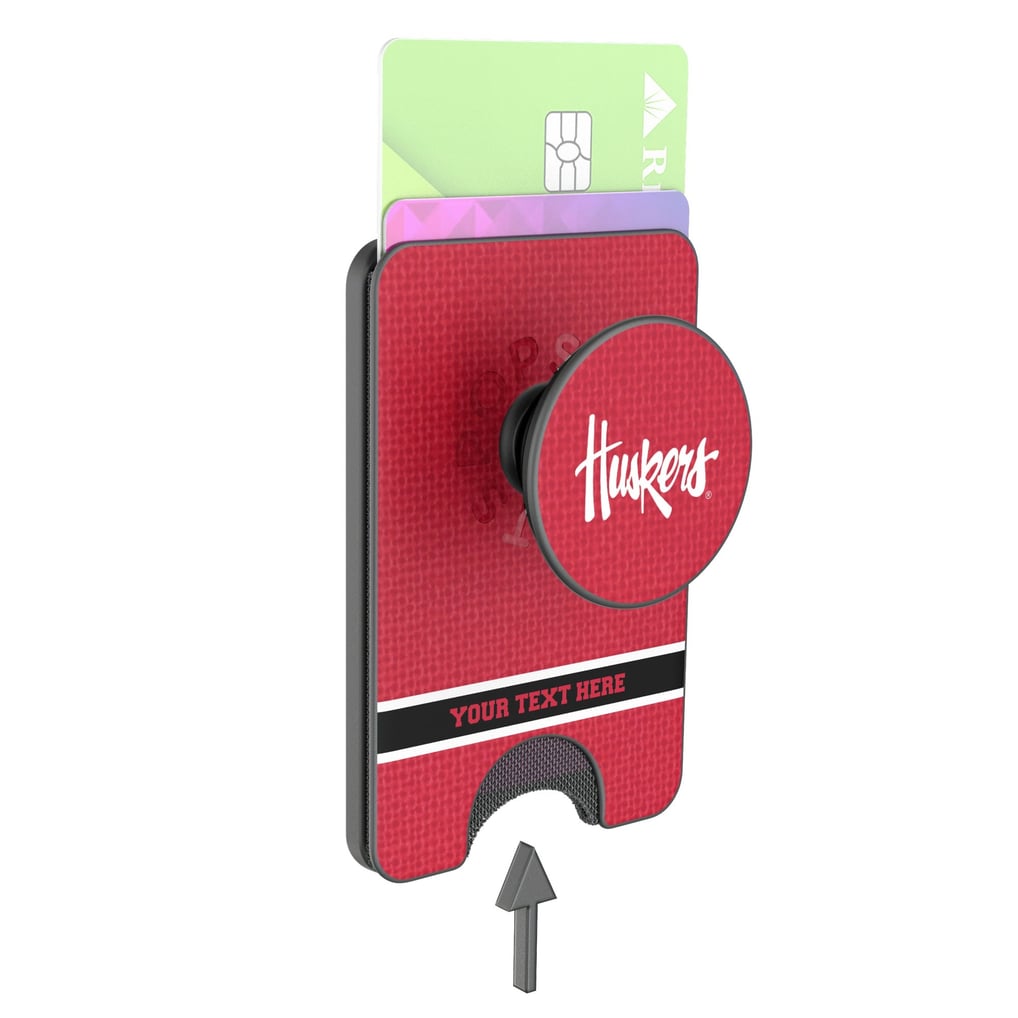 Nebraska Huskers Keyscaper Personalized Endzone Solid PopSockets Magnetic Wallet