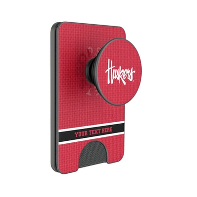 Nebraska Huskers Keyscaper Personalized Endzone Solid PopSockets Magnetic Wallet