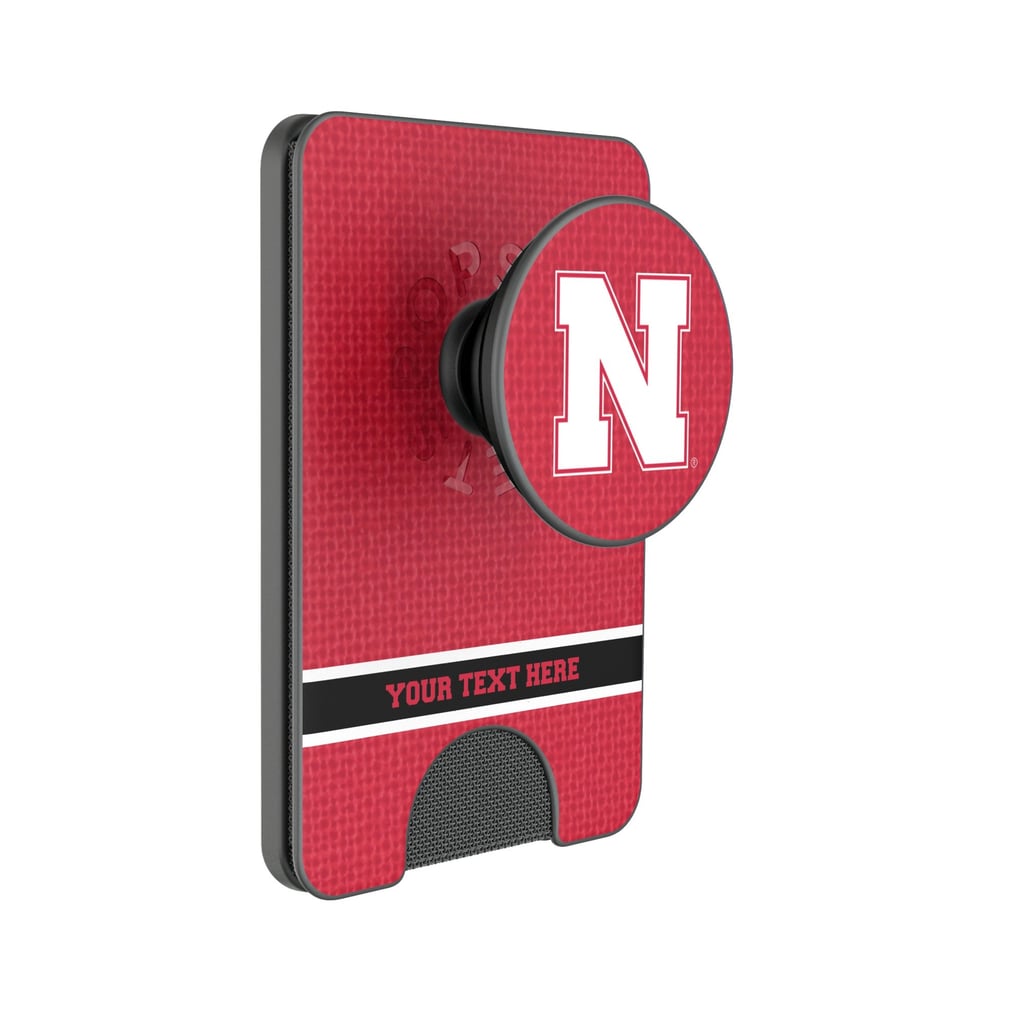 Nebraska Huskers Keyscaper Personalized Endzone Solid PopSockets Magnetic Wallet
