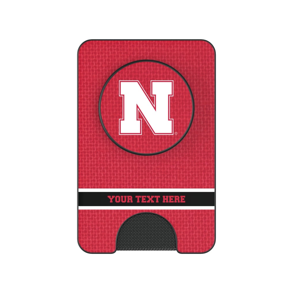 Nebraska Huskers Keyscaper Personalized Endzone Solid PopSockets Magnetic Wallet