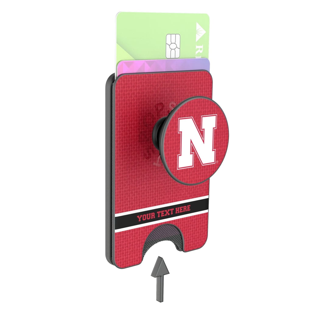 Nebraska Huskers Keyscaper Personalized Endzone Solid PopSockets Magnetic Wallet