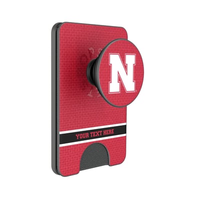 Nebraska Huskers Keyscaper Personalized Endzone Solid PopSockets Magnetic Wallet