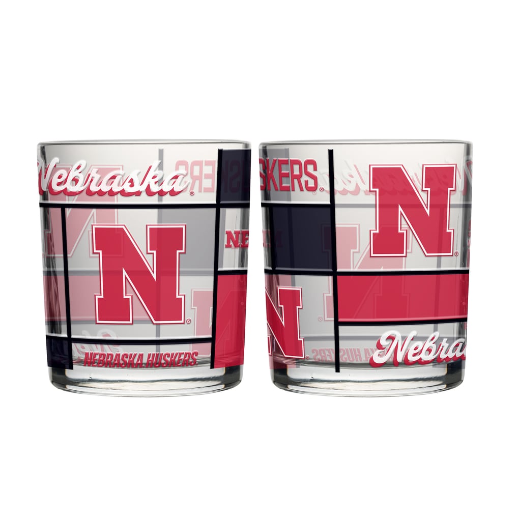 Nebraska Huskers Logo Brands 12oz. Quilted Stained Two-Pack Rocks Glass Set