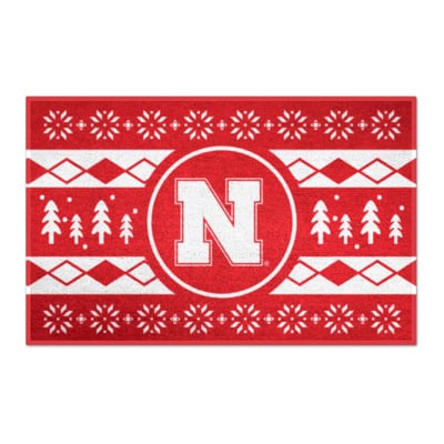 Nebraska Huskers Logo Brands 19" x 30" Holiday Sweater Starter Mat