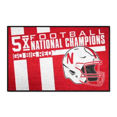 Nebraska Huskers Logo Brands Football National Champions 19" x 30" Dynasty Starter Mat