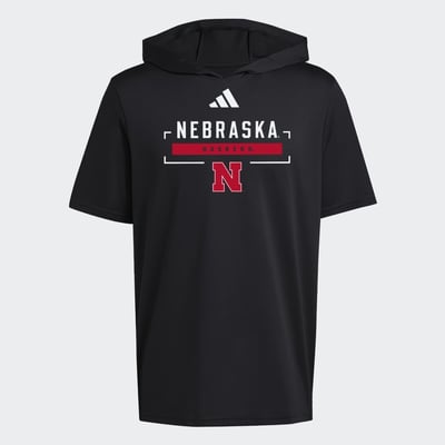 Nebraska Huskers adidas D4T Short Sleeve Hooded AEROREADY T-Shirt - Black