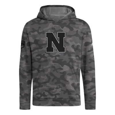  Nebraska Huskers adidas Honor & Support Fleece Pullover Hoodie - Charcoal